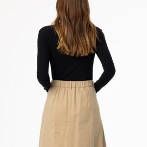 Black Basic Wider Neck Ribbed Tee - Image 3