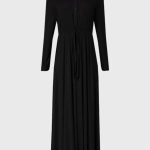 Black Button Maxi Dress - Image 5
