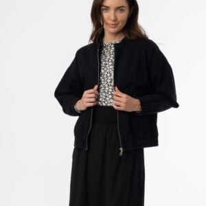 Black Denim Oversized Jacket - Image 4