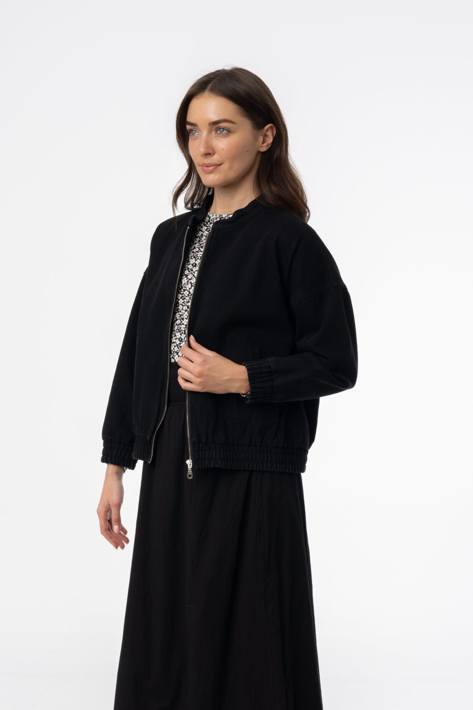 Black Denim Oversized Jacket - Image 2