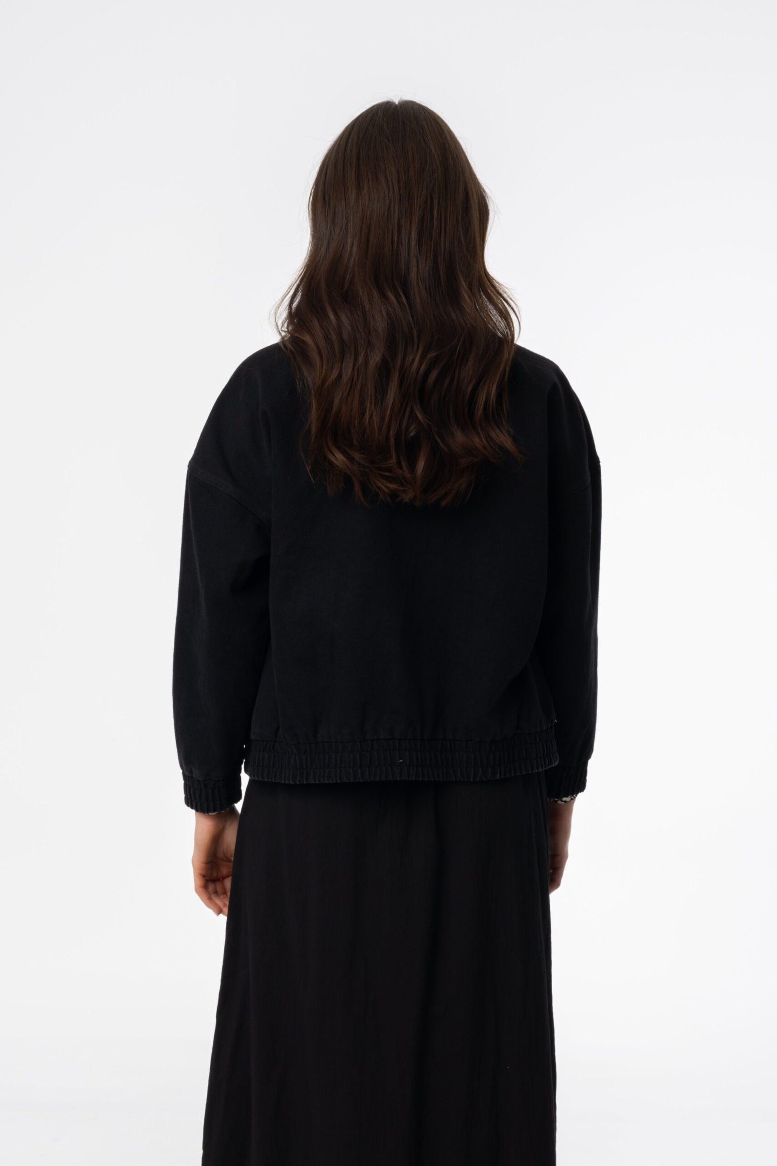 Black Denim Oversized Jacket - Image 3