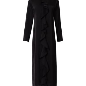 Black Front Ruffle Silk Maxi - Image 5