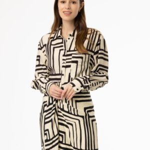 Black Geometric Blouse - Image 1