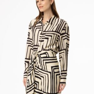 Black Geometric Blouse - Image 2