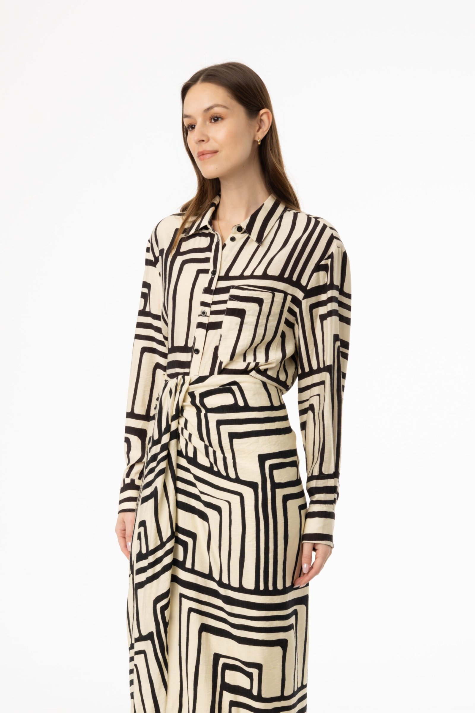 Black Geometric Blouse - Image 2