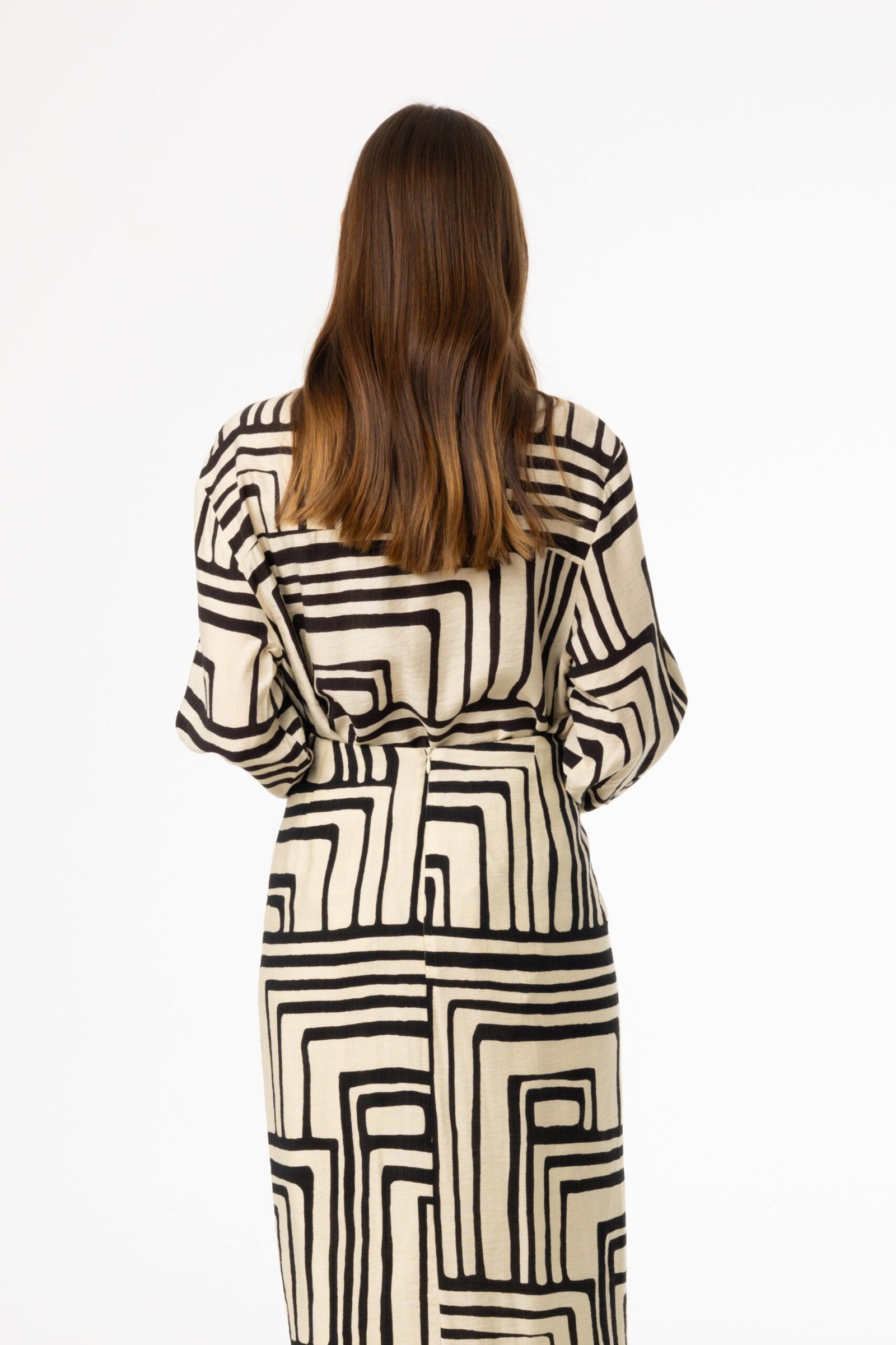 Black Geometric Blouse - Image 3