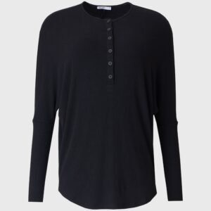 Black Henley Dolman T-Shirt - Image 5