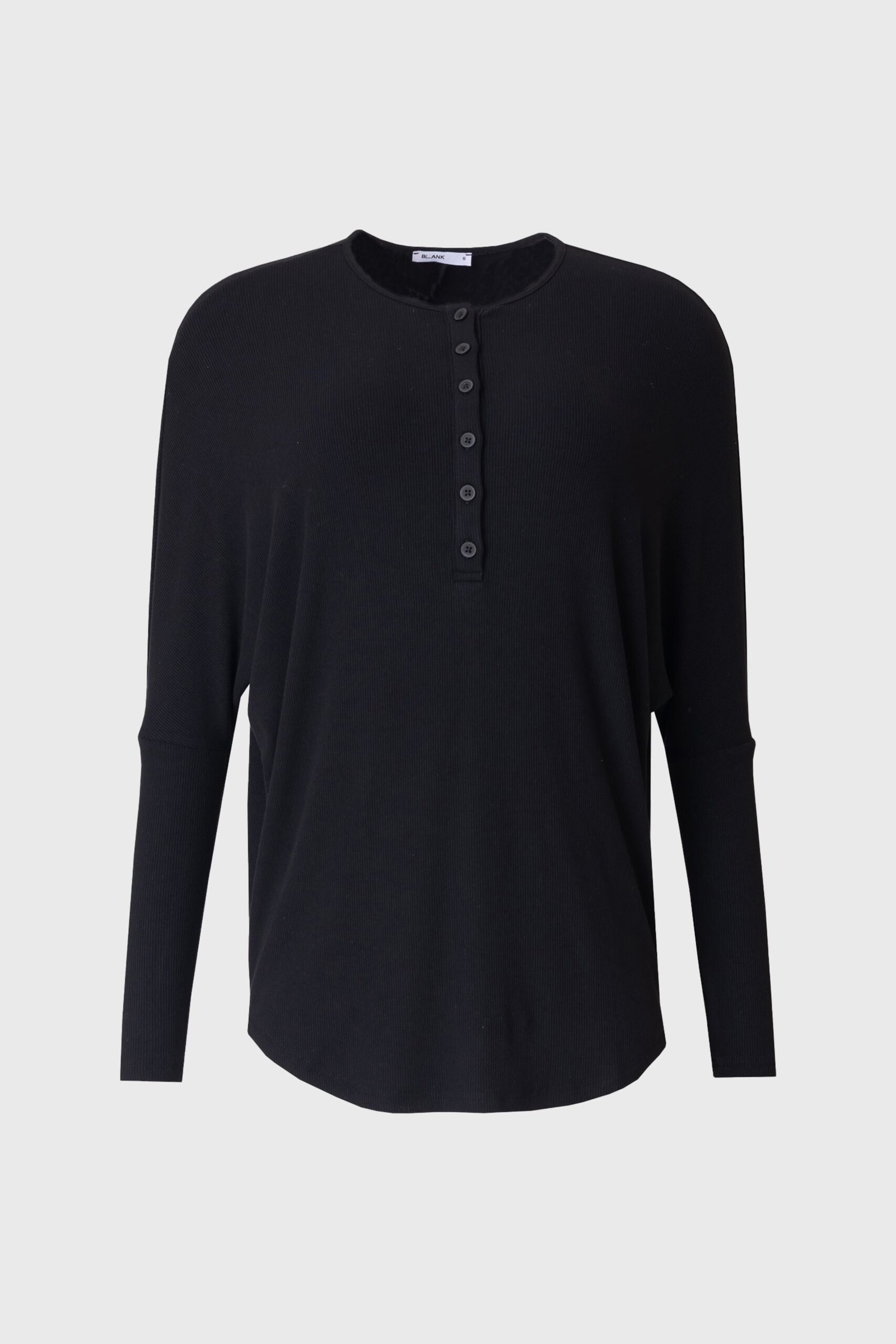 Black Henley Dolman T-Shirt - Image 5