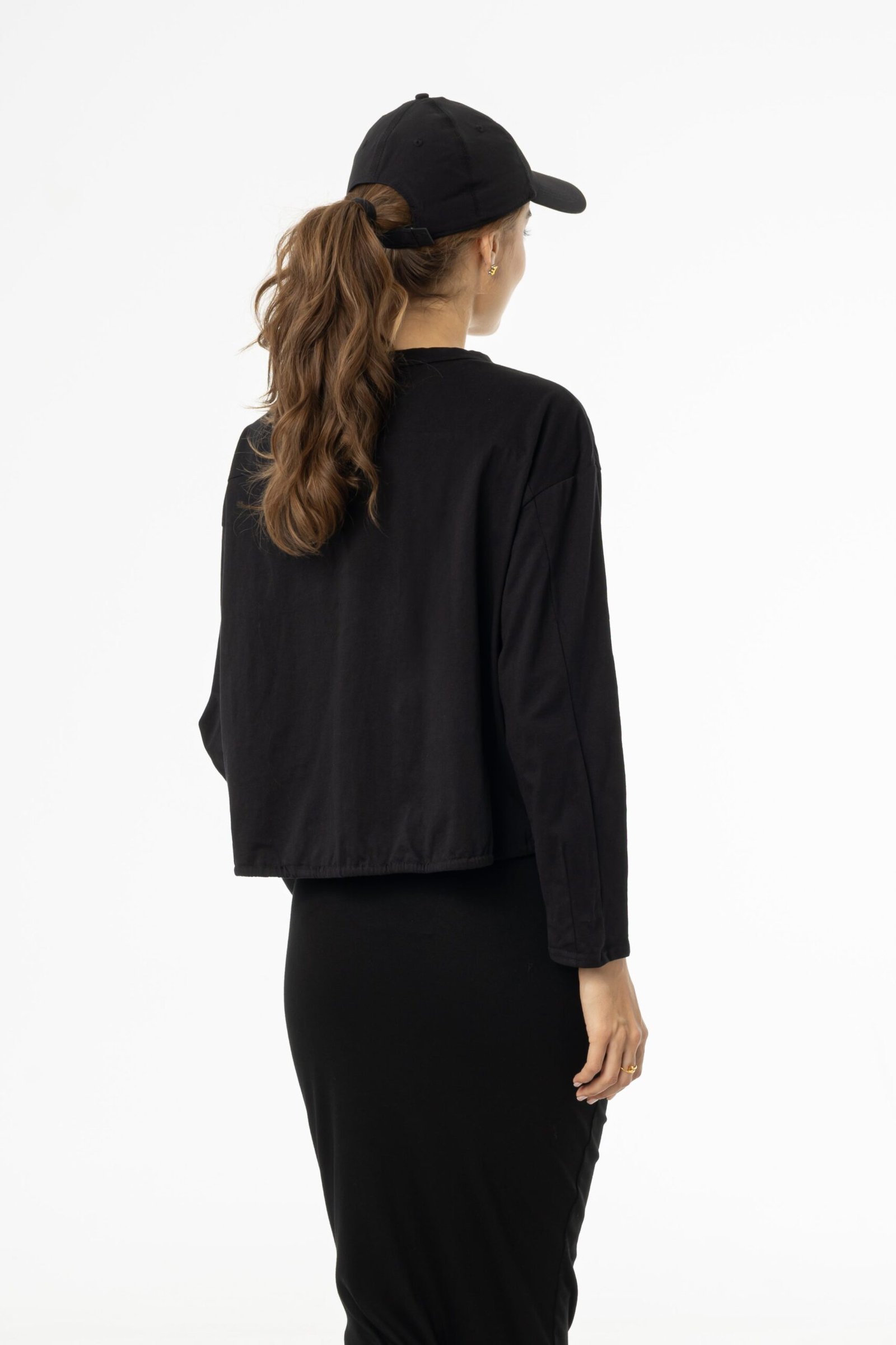 Black High Low Drawstring Tee - Image 3