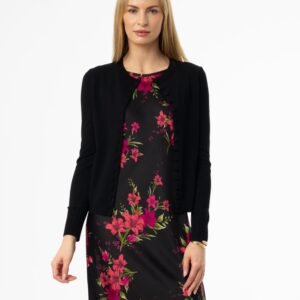 Black Button Knit Cardigan - Image 1