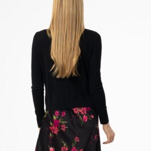 Black Button Knit Cardigan - Image 3