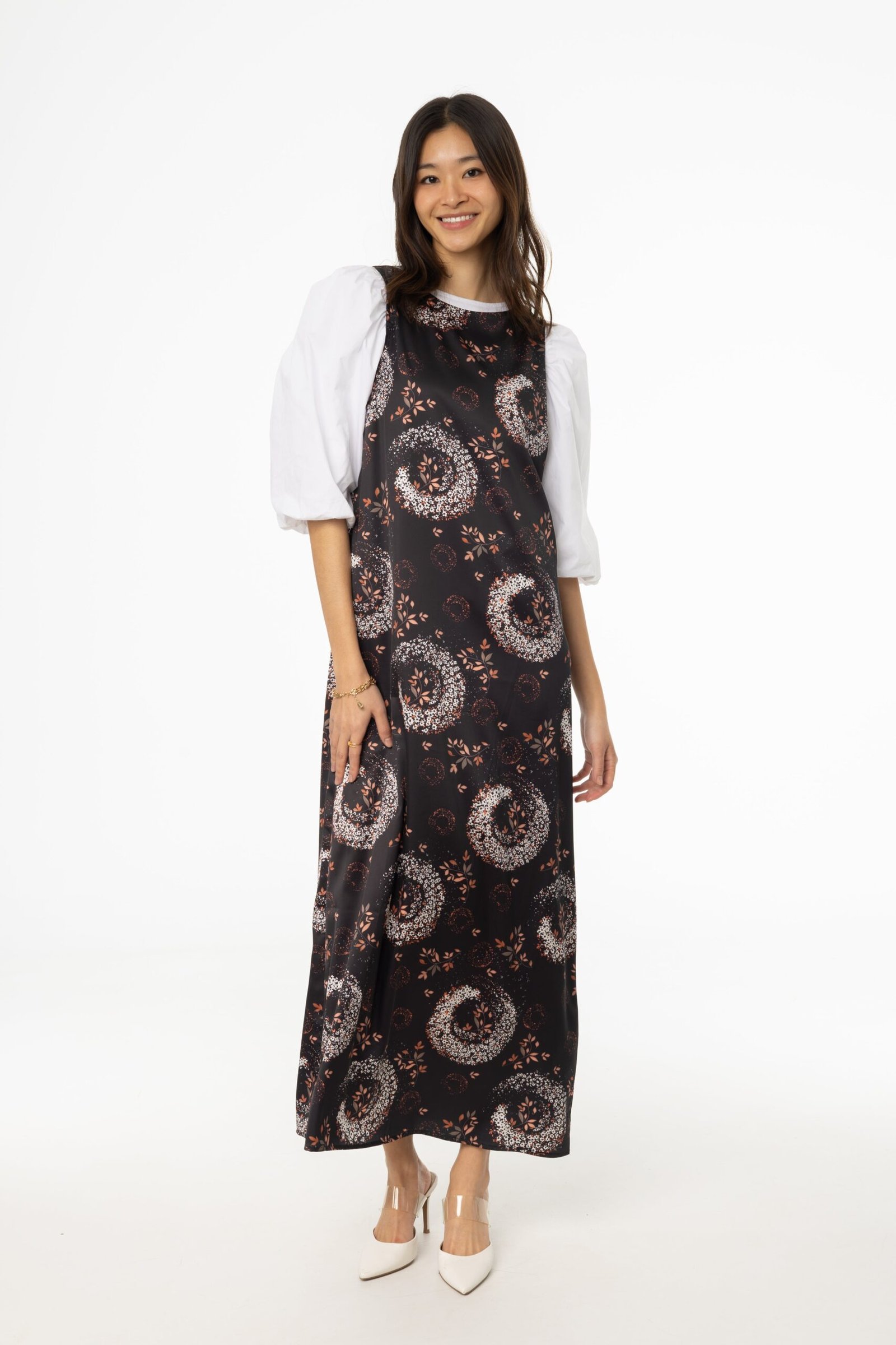 Black and Pink Printed A-Line Slip Jumper - Image 1