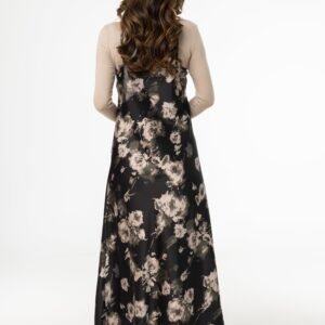 Black Floral Printed Slip Dress - Image 3