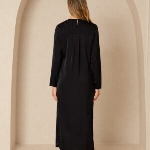 Black Front Ruffle Silk Maxi - Image 3